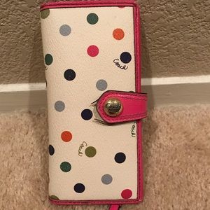Used Coach Colorful Dots Wallet
